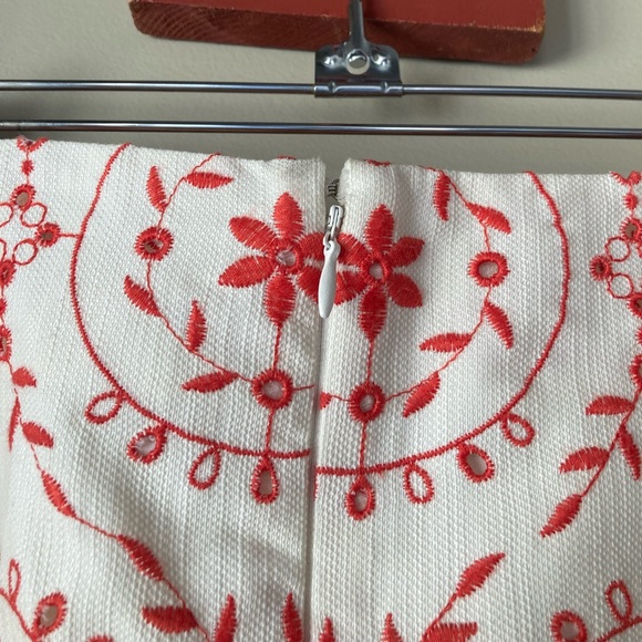 Loft Floral Orange Embroidered Mini Skirt 4 - Picture 6 of 7
